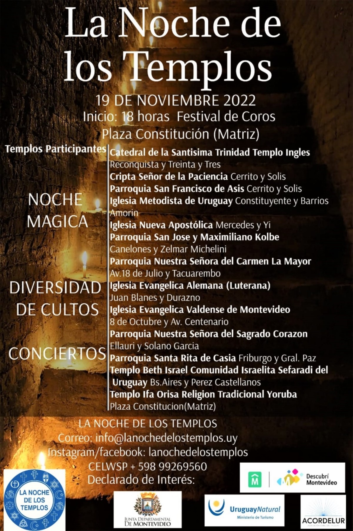 La Noche de los Templos se celebra el sábado 19