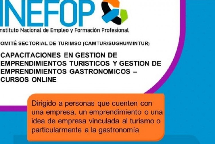 INEFOP inscribe para capacitaciones en gestión de emprendimientos turísticos y gastronómicos