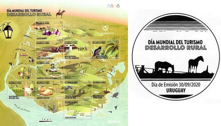 Sellos conmemorativos del D&iacute;a Mundial del Turismo en homenaje al Desarrollo Rural